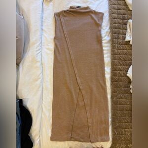 Zara high neck, cap sleeves with V split in the middle